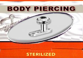 Sterilized jewelled dermal piercing