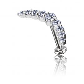 THREADLESS JEWEL WITH ARC AND CRYSTALS