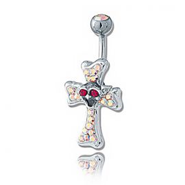 CROSS BELLY BUTTON PIERCING