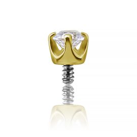 18k GOLD REPLACEMENT WITH CRYSTAL