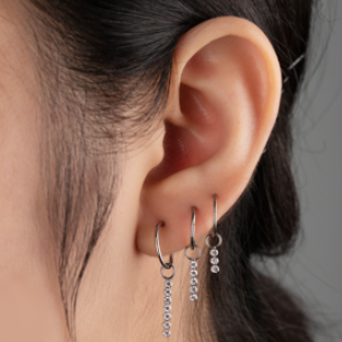 PENDENTE CON FILA DI BRILLANTI PER PIERCING CIRCOLARI