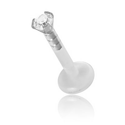 PIERCING PER LABBRA IN BIOPLASTICO CON GIOIELLO