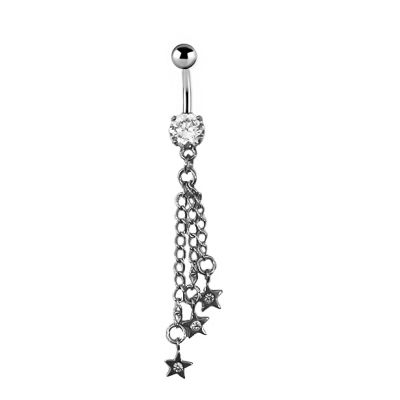 PIERCING PARA OMBLIGO CON ESTRELLAS Y CRISTALES