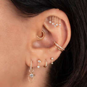 ACCESSORIO PLACCATO ORO PER PIERCING VERTICAL HELIX
