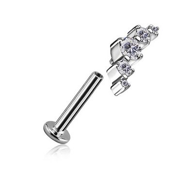 ARCH LABRET PIERCING WITH CRYSTALS