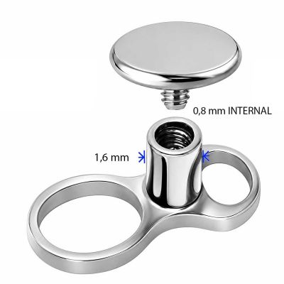 DERMAL ANCHOR (internal 0,8 mm) À DEUX TROUS AVEC DISQUE