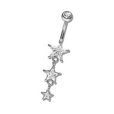 PIERCING OMBELICO CON STELLE DI CRISTALLO