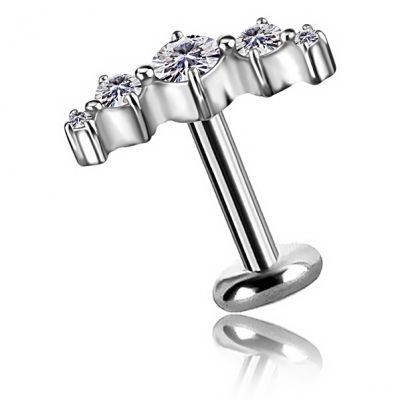 ARCH LABRET PIERCING WITH CRYSTALS