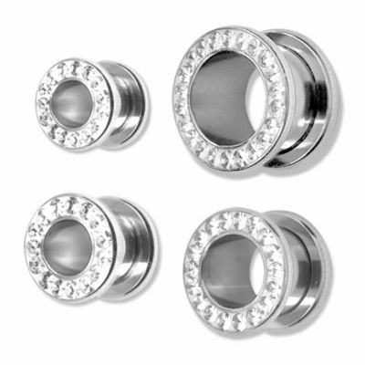 DILATATORE TUNNEL CON CRISTALLI BIANCHI