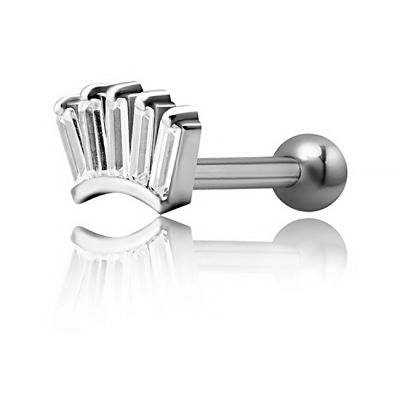 PIERCING DE BARRE DE COURONNE AVEC CRISTAUX TAILLE BAGUETTE