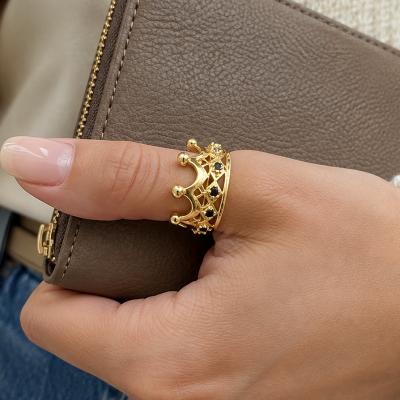 ANELLO A CORONA CON CRISTALLI