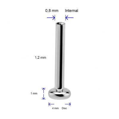 BASE LABRET IN TITANIO CON FILETTO INTERNO