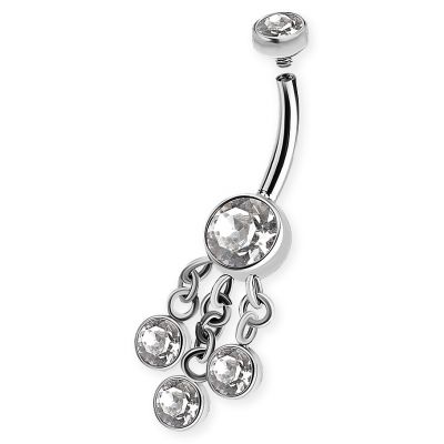 BANANE AVEC BRILLANT ET 3 PENDENTIFS EN CRISTAUX