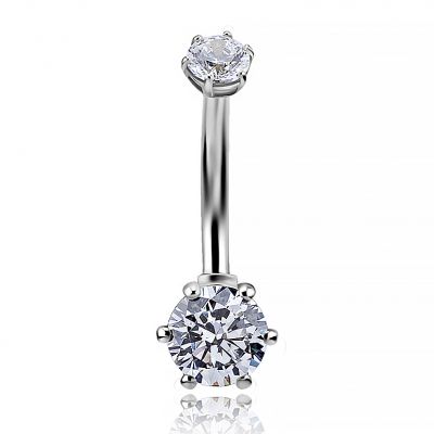 WHITE GOLD BANANA WITH ZIRCONIA