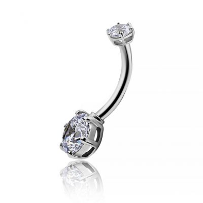 WHITE GOLD BANANA WITH ZIRCONIA