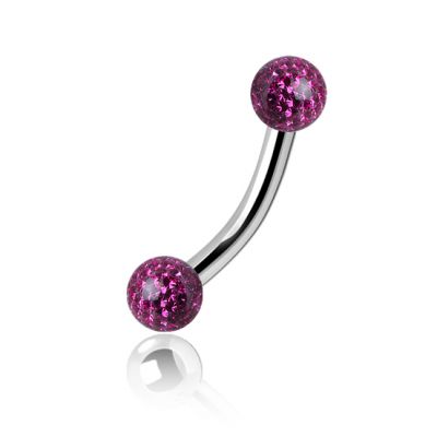PIERCING BANANE AVEC SPHÈRES EN CRISTAL ET RÉSINE