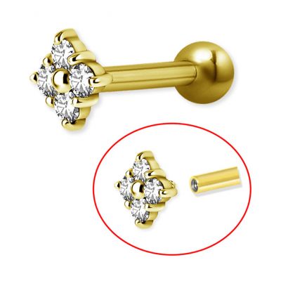 ROMBO CON BARRA PLACCATA ORO E FILETTO INTERNO