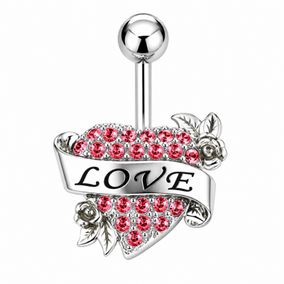 HEART BELLY BUTTON PIERCING
