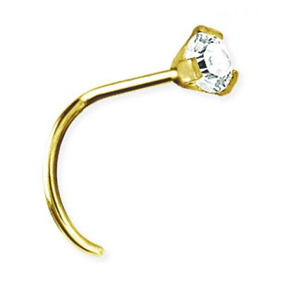 PIERCING PARA NARIZ CHAPADO EN ORO CON CUBIC ZIRCONIA