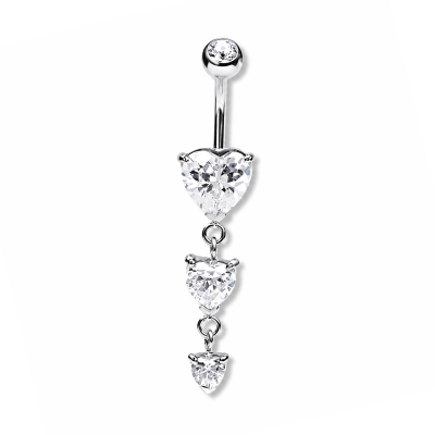 PIERCING OMBELICO CON CUORI PENDENTI