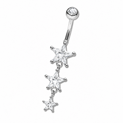 PIERCING OMBELICO CON STELLE DI CRISTALLO