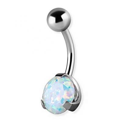 PIERCING OMBELICO CON OPALE SINTETICO