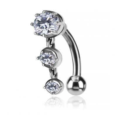 PIERCING PARA OMBLIGO CON CRISTALES COLGANTES
