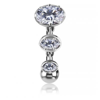 PIERCING PARA OMBLIGO CON CRISTALES COLGANTES