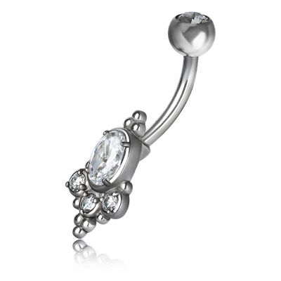 GIOIELLO DA OMBELICO CON ZIRCONIA BIANCA