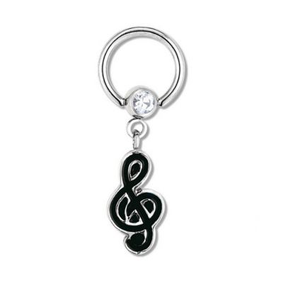 INTIMATE PIERCING RING WITH TREBLE CLEF