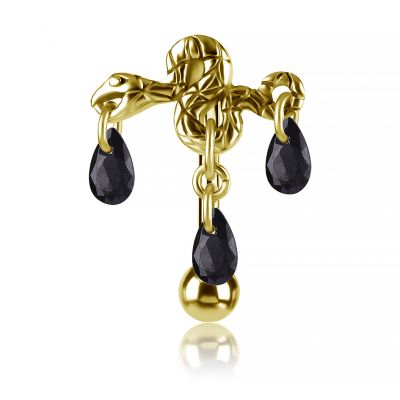 PIERCING PER L’OMBELICO PLACCATO ORO CON SERPENTE E CRISTALLI