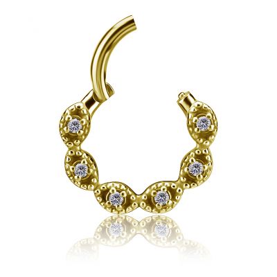 VERGOLDETER CLICKER-RING MIT PREMIUM-ZIRKONIA