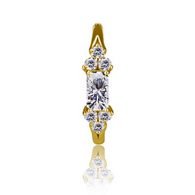 PIERCING OVALE PLAQUÉ OR AVEC CRISTAUX BAGUETTE