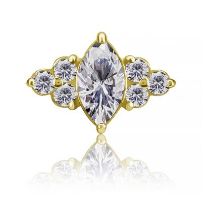 LABRET CON RICAMBIO IN PREMIUM ZIRCONIA PLACCATO ORO