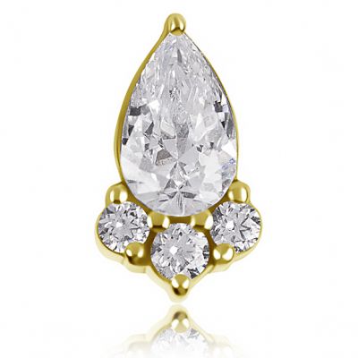 GOLDEN PIERCING WITH DROP-SHAPED JEWEL
