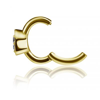 PIERCING DE OMBLIGO OVALADO CON CORAZÓN DE CRISTAL BAÑADO EN ORO