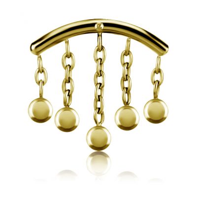 GOLD-PLATED ACCESSORY FOR FLAT HELIX PIERCING