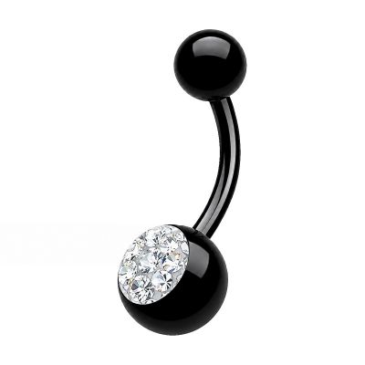 BAUCHNABELPIERCING MIT KRISTALLEN UND HARZ