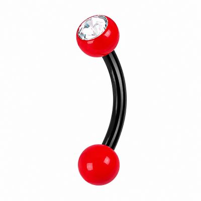JEWELLED EYEBROW PIERCING WITH ENAMEL
