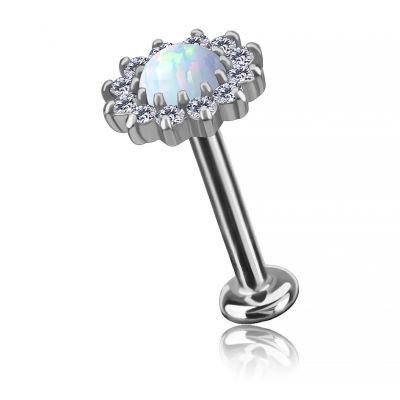 LABRET CON OPALE E CRISTALLI