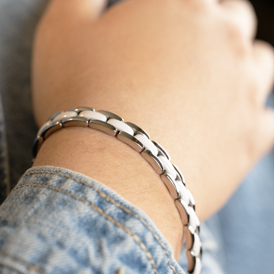 THIN STEEL AND CERAMIC BRACELET