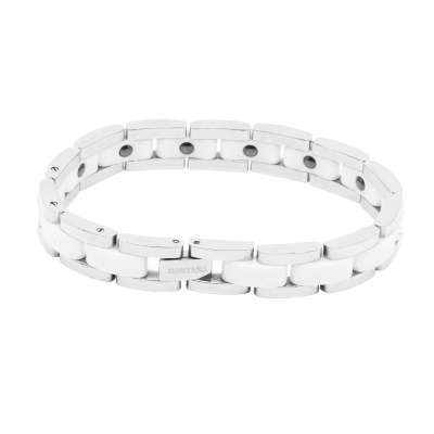 BRACCIALE IN ACCIAIO E CERAMICA