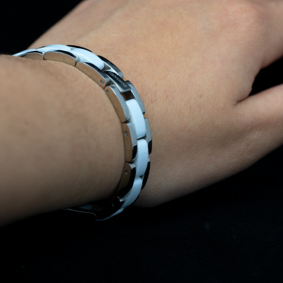 BRACCIALE IN ACCIAIO E CERAMICA