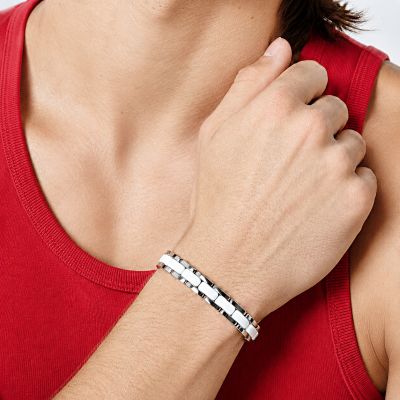 THIN STEEL AND CERAMIC BRACELET