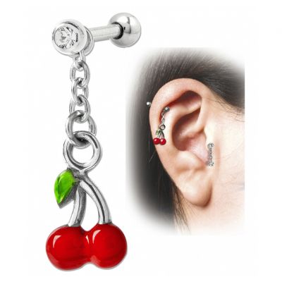 PIERCING HELIX AVEC CERISES