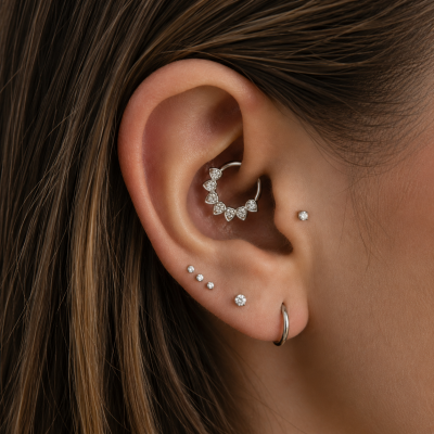 CLICKER HOOP WITH TEARDROP CRYSTALS