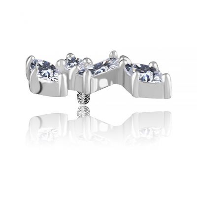 RICAMBIO CON PREMIUM CUBIC ZIRCONIA IN CROMO COBALTO