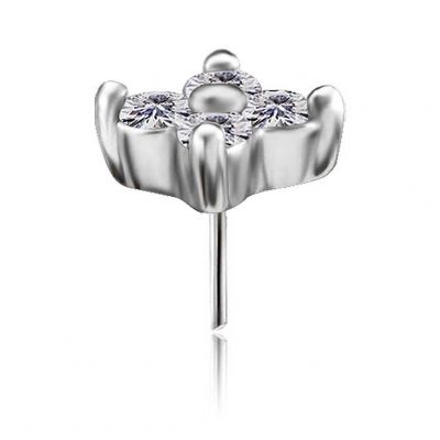 RECHANGE THREADLESS DE FLEUR AVEC PREMIUM CUBIC ZIRCONIA