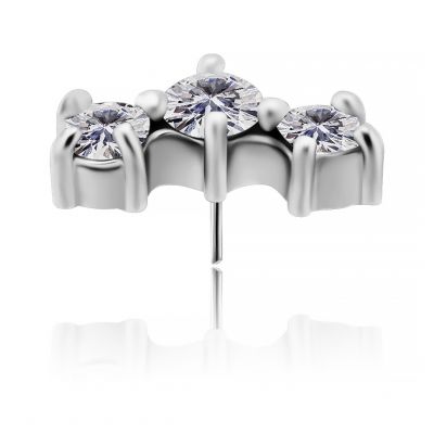 REPUESTO THREADLESS CON ARCO DE PREMIUM CUBIC ZIRCONIA