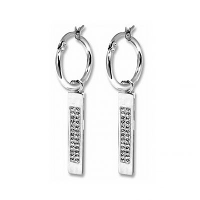 ORECCHINI A CERCHIETTI CON BARRE DI CRISTALLI